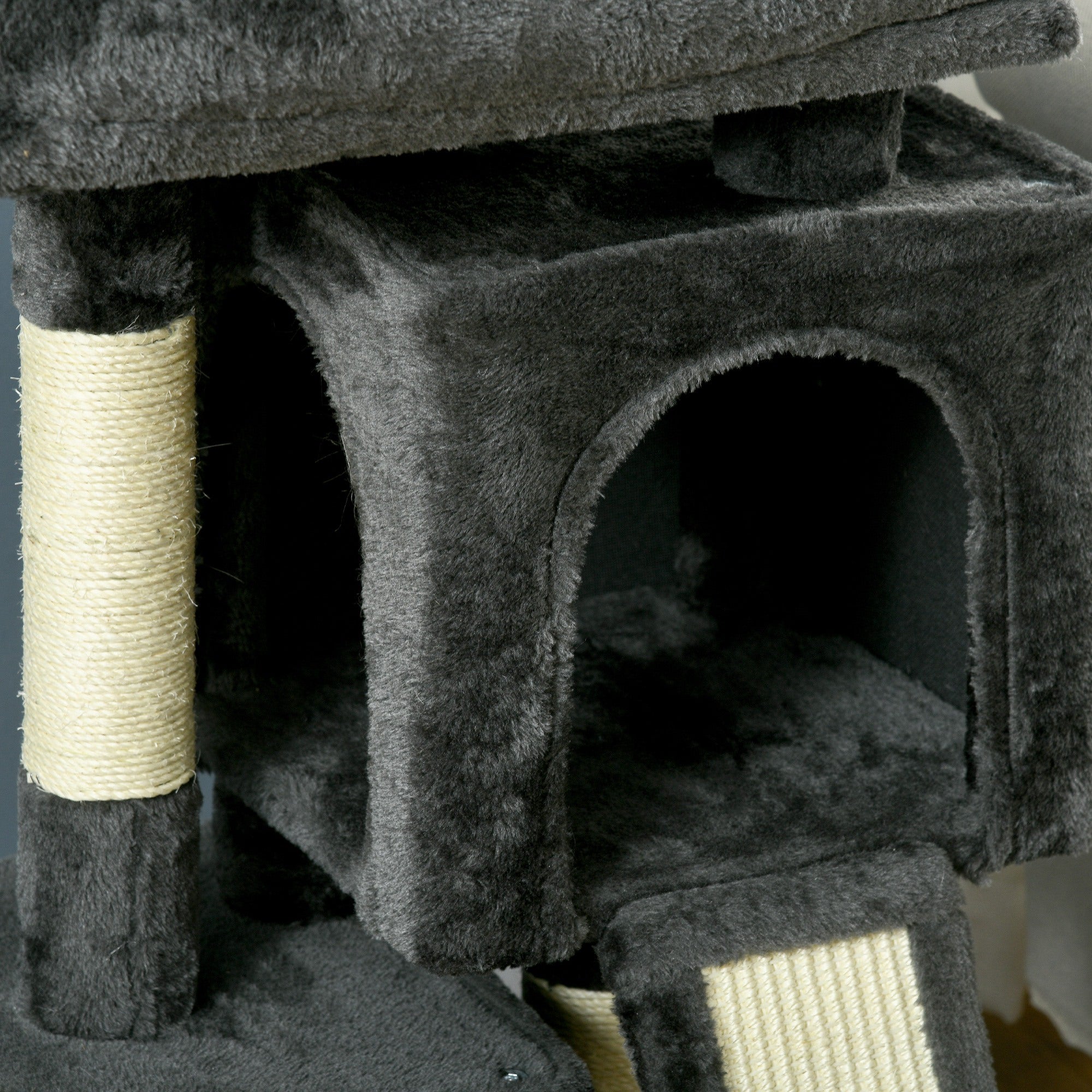 83cm Cat Tree Small Cat Scratching Tree with Sisal Columns, Cat Scratching Tree, Cat Climbing Tree, Cat Tree, Cat Furniture Play Tree for Small Cats, Dark Gray
