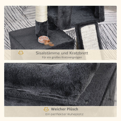 83cm Cat Tree Small Cat Scratching Tree with Sisal Columns, Cat Scratching Tree, Cat Climbing Tree, Cat Tree, Cat Furniture Play Tree for Small Cats, Dark Gray