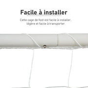 Football Goal - Soccer Goal - Training Goal dimensions 301L x 120W x 200H cm - white epoxy metal frame PE net - stakes included - white