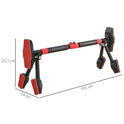 SPORTNOW Pull-Up Bar, Adjustable Pull-Ups with Level Gauge, for Door Frame, with Triangular Support, Maximum Load 225kg, Black, 79-98 x 7.5 x 15 cm