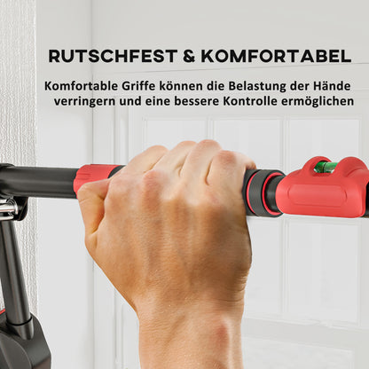 SPORTNOW Pull-Up Bar, Adjustable Pull-Ups with Level Gauge, for Door Frame, with Triangular Support, Maximum Load 225kg, Black, 79-98 x 7.5 x 15 cm