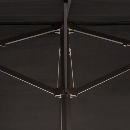 Double Sun Umbrella 455 x 265 cm, UV Protection Sunshade with Hand Crank, Balcony Beach Umbrella Windproof Crank Umbrella Sun Protection for Beach Balcony Garden, Black