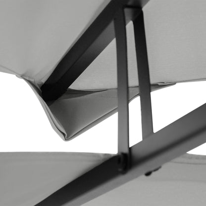 Replacement Roof for Metal Pavilion 3x4m Water-Resistant Pavilion Roof with Double Roof, Replacement Cover for Garden Pavilion Party Tent Gazebo Polyester Light Gray