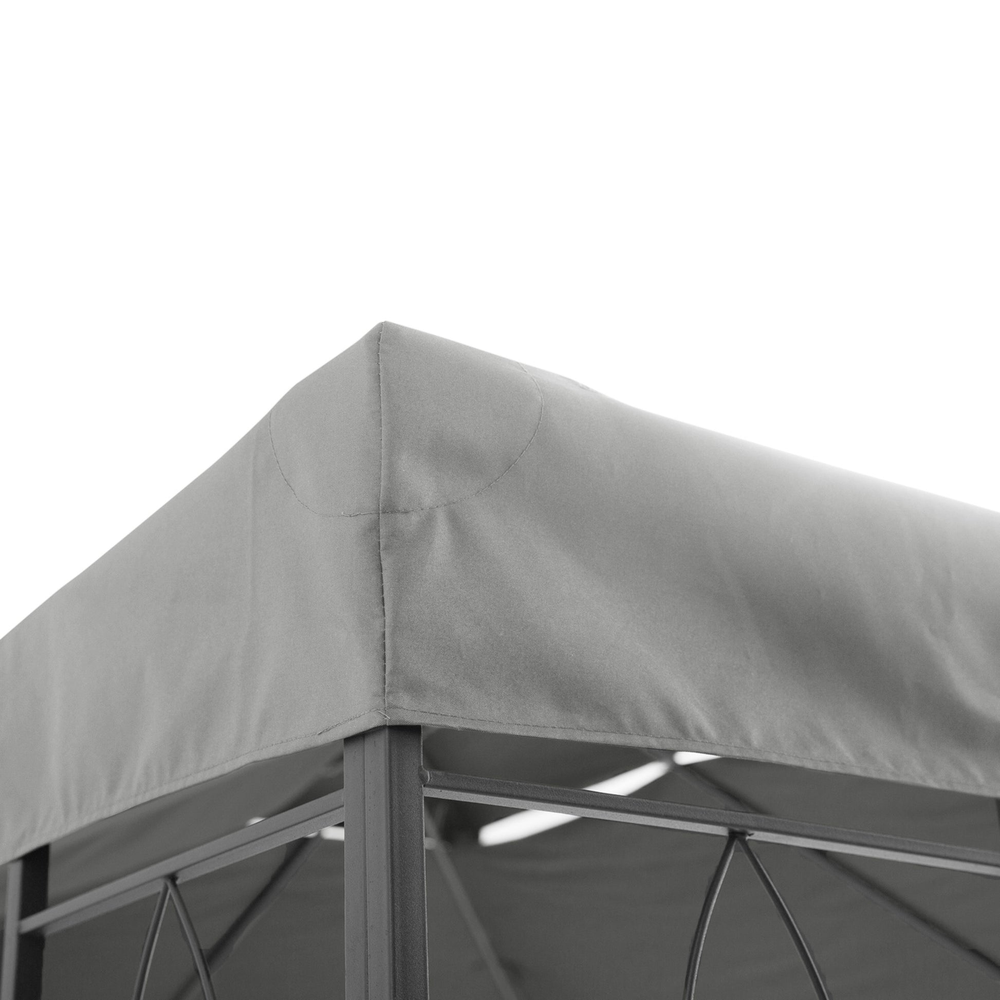 Replacement Roof for Metal Pavilion 3x4m Water-Resistant Pavilion Roof with Double Roof, Replacement Cover for Garden Pavilion Party Tent Gazebo Polyester Light Gray