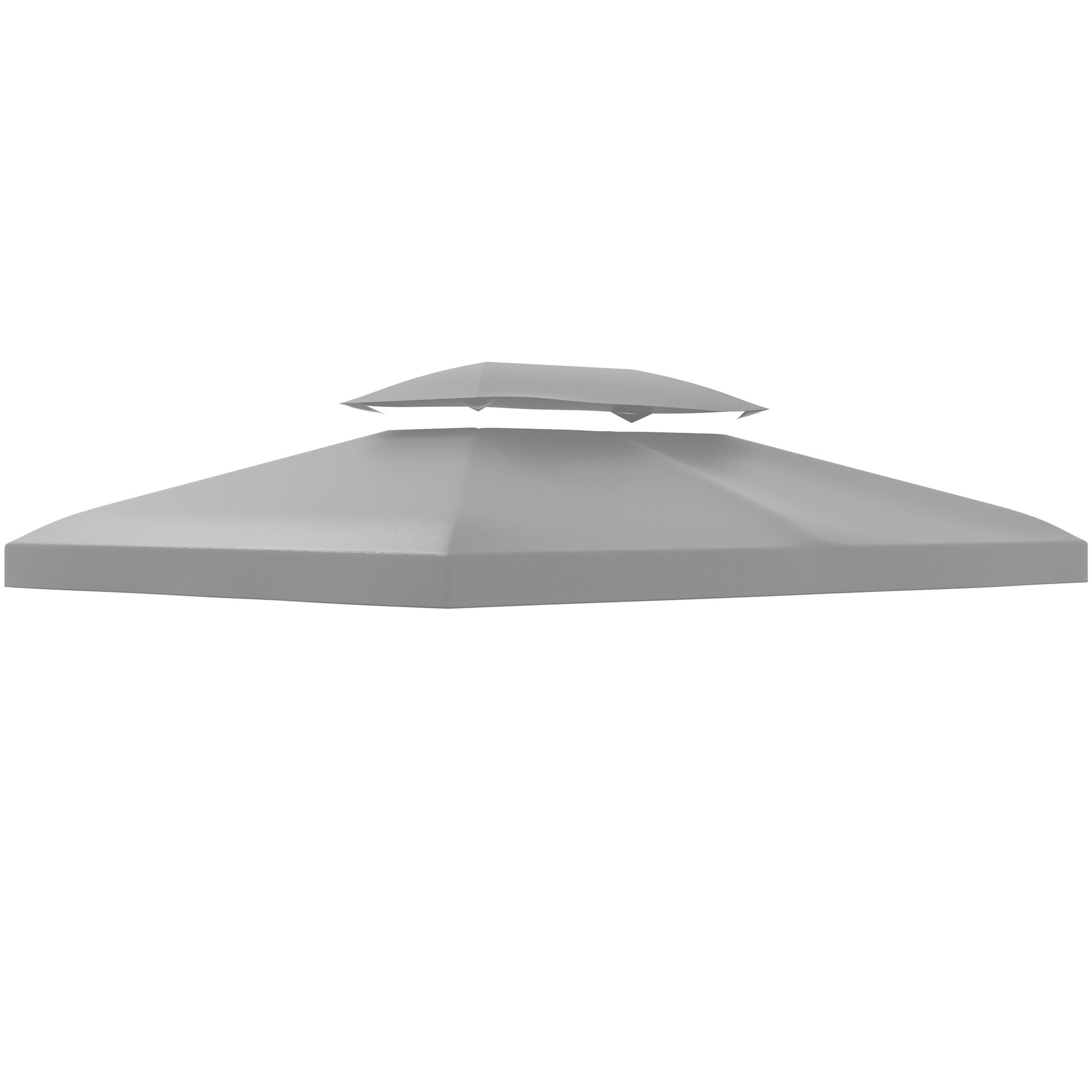 Replacement Roof for Metal Pavilion 3x4m Water-Resistant Pavilion Roof with Double Roof, Replacement Cover for Garden Pavilion Party Tent Gazebo Polyester Light Gray