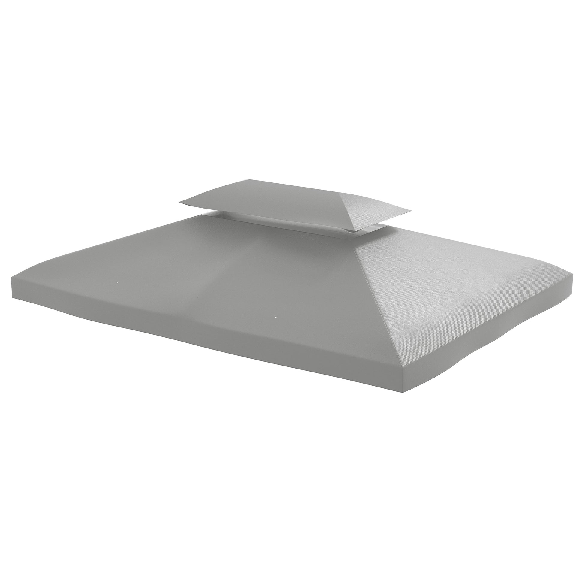 Replacement Roof for Metal Pavilion 3x4m Water-Resistant Pavilion Roof with Double Roof, Replacement Cover for Garden Pavilion Party Tent Gazebo Polyester Light Gray