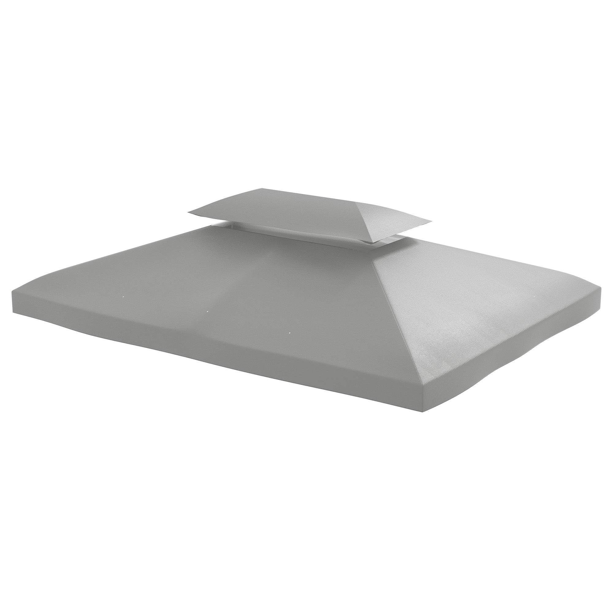 Replacement Roof for Metal Pavilion 3x4m Water-Resistant Pavilion Roof with Double Roof, Replacement Cover for Garden Pavilion Party Tent Gazebo Polyester Light Gray