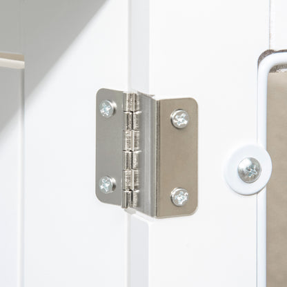 Dog Cage 2-in-1 Side Table with 2 Lockable Doors - 76L x 54.5W x 56H cm - Metal and MDF