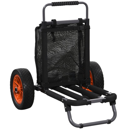 SPORTNOW Folding Beach Wagon made of Aluminum and PU with Mesh Cover, Telescopic Handle and Stand, 82x67x81 cm, Multicolor