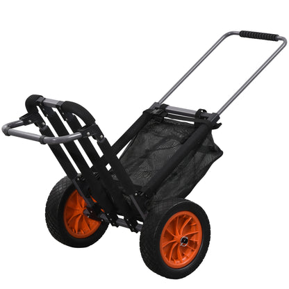 SPORTNOW Folding Beach Wagon made of Aluminum and PU with Mesh Cover, Telescopic Handle and Stand, 82x67x81 cm, Multicolor