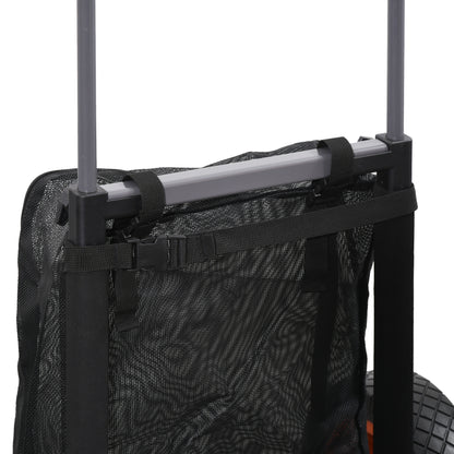 SPORTNOW Folding Beach Wagon made of Aluminum and PU with Mesh Cover, Telescopic Handle and Stand, 82x67x81 cm, Multicolor