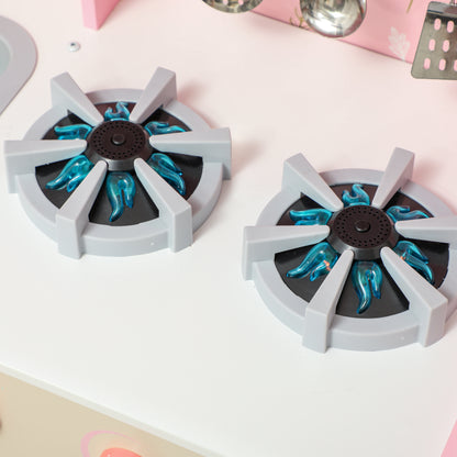 Toy Kitchen for Children +3 Years Wooden Children's Kitchen Play Kitchen with Sound Stove Oven Faucet Sink Microwave Washer Ice Machine and Accessories Pink