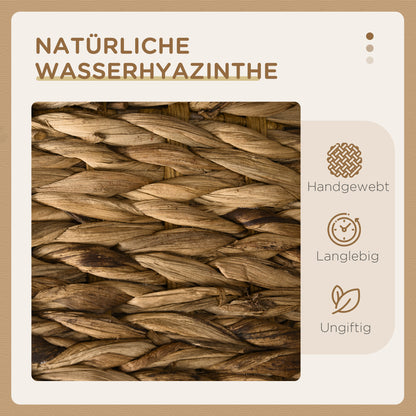 Scratching Post, 73 cm High Cat Tower with 3 Caves, Scratching Post with Cushion, Cat Tower Made of Water Hyacinth, for Cats up to 3.5 kg, Light Brown