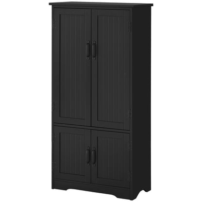 Contemporary Kitchen Buffet Cabinet Multi-Storage 2 Cupboards 3 Shelves MDF Particle Boards Black