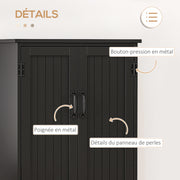 Contemporary Kitchen Buffet Cabinet Multi-Storage 2 Cupboards 3 Shelves MDF Particle Boards Black