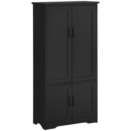 Contemporary Kitchen Buffet Cabinet Multi-Storage 2 Cupboards 3 Shelves MDF Particle Boards Black