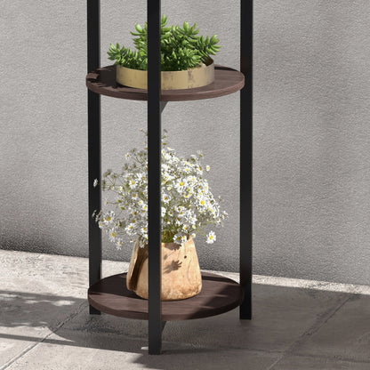 Wooden Plant Stand, Flower Rack with 5 Tiers, Plant Shelf, Flower Ladder, Plant Stand for Garden, Balcony, Brown, 28 x 28 x 87 cm
