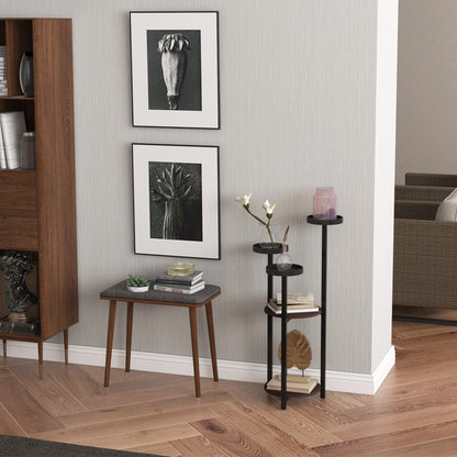 Wooden Plant Stand, Flower Rack with 5 Tiers, Plant Shelf, Flower Ladder, Plant Stand for Garden, Balcony, Brown, 28 x 28 x 87 cm