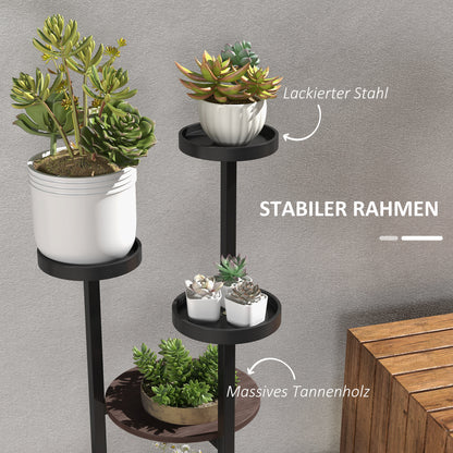 Wooden Plant Stand, Flower Rack with 5 Tiers, Plant Shelf, Flower Ladder, Plant Stand for Garden, Balcony, Brown, 28 x 28 x 87 cm