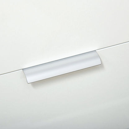 Bedroom Dresser Living Room Sideboard with 4 High Gloss Drawers Door and Adjustable Shelves for Dining Room 105x35x92 cm White and Natural