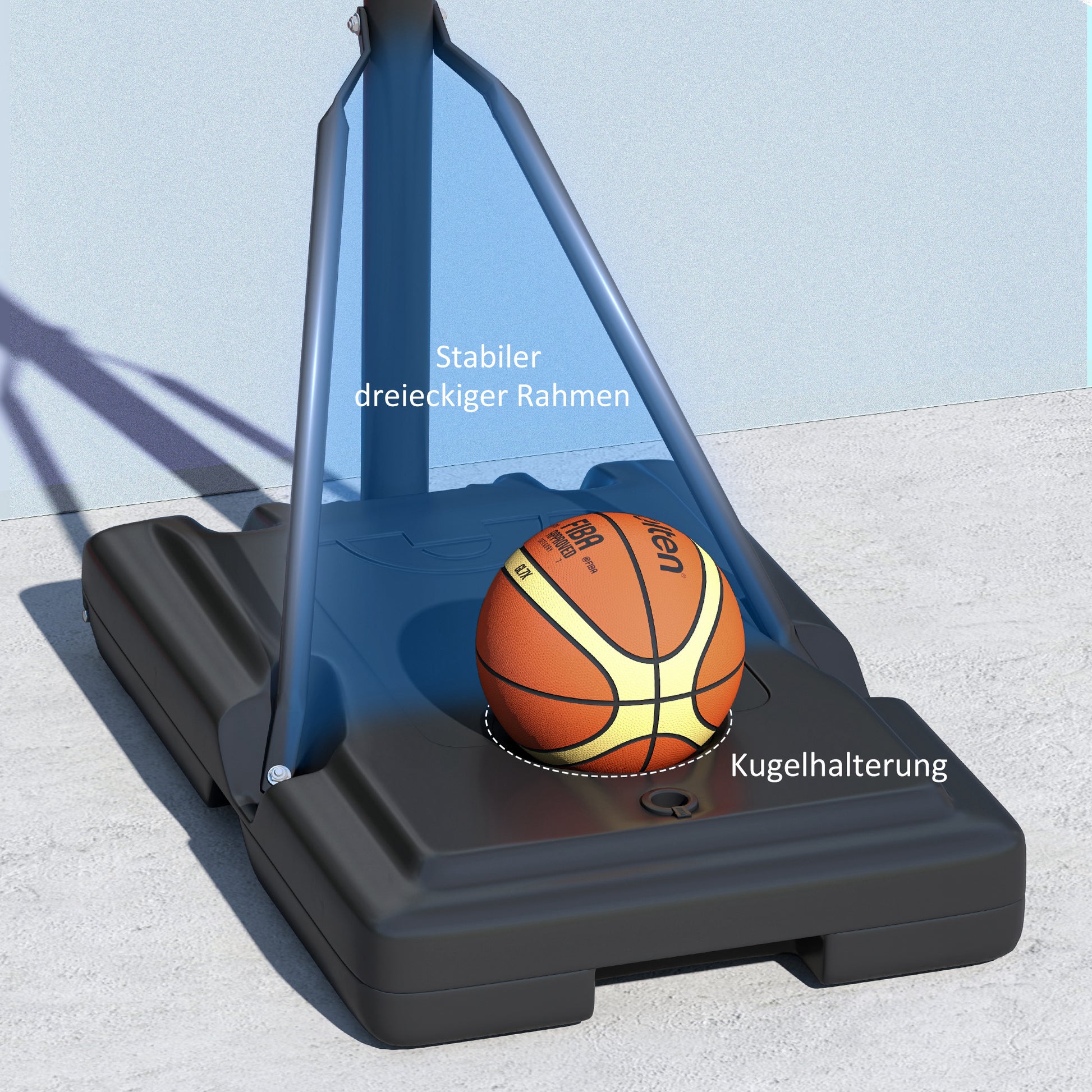 SPORTNOW Outdoor Basketball Hoop, Adjustable Basket Height 230-305 cm, Basketball Stand with 110 x 75 cm shatterproof backboard with wheels, spring-loaded basket, weight for adults