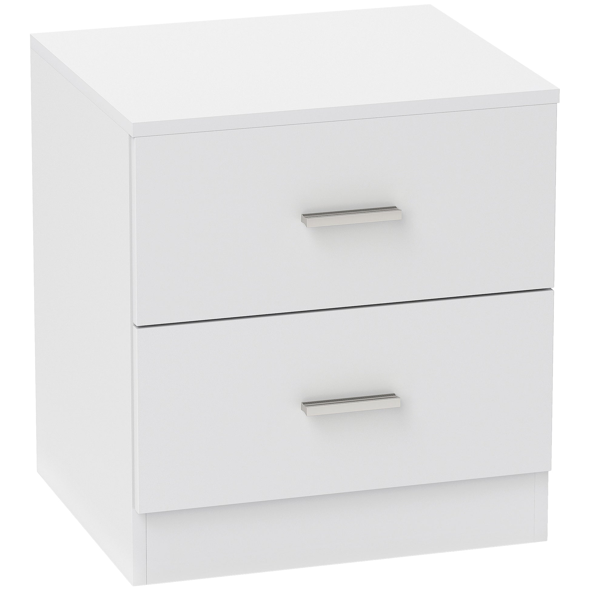 Modern Bedside Table Nightstand with 2 Drawers Side Table for Living Room Bedroom Load 30 kg 45x39.5x49 cm White