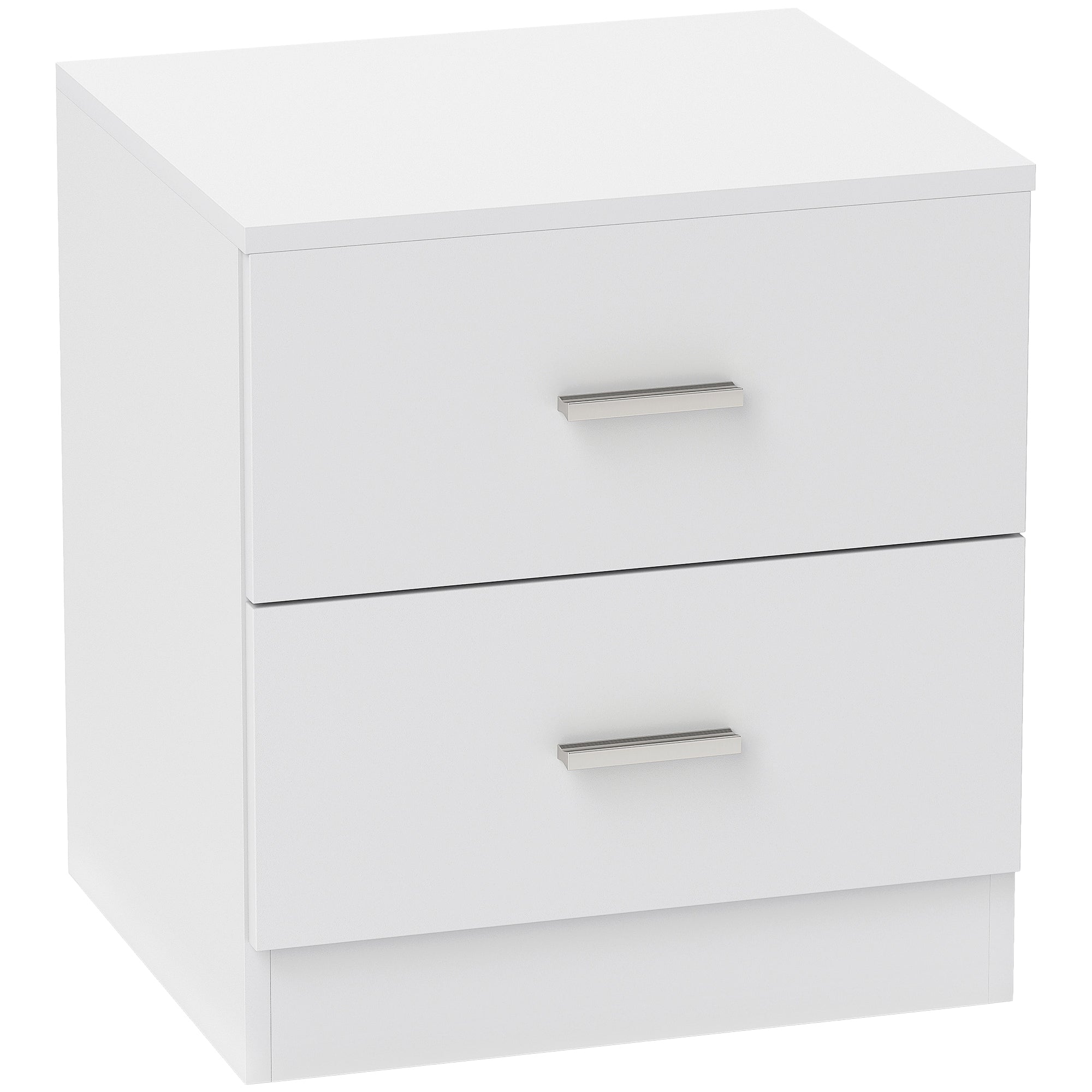 Modern Bedside Table Nightstand with 2 Drawers Side Table for Living Room Bedroom Load 30 kg 45x39.5x49 cm White