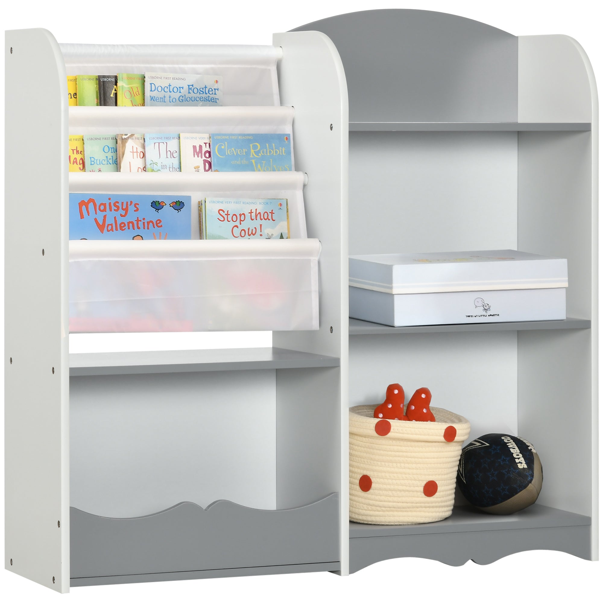 ZONEKIZ Toy Organizer Children's Shelf with Open Shelves for Bedroom Playroom Nursery 85x26x84 cm Gray