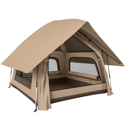 Pop-Up Camping Tent for 2–3 People, Portable Foldable Dome, 3000 mm Waterproof, 3 Mesh Windows, Integrated Floor & Carry Bag, 235 x 235 x 184 cm (Khaki)