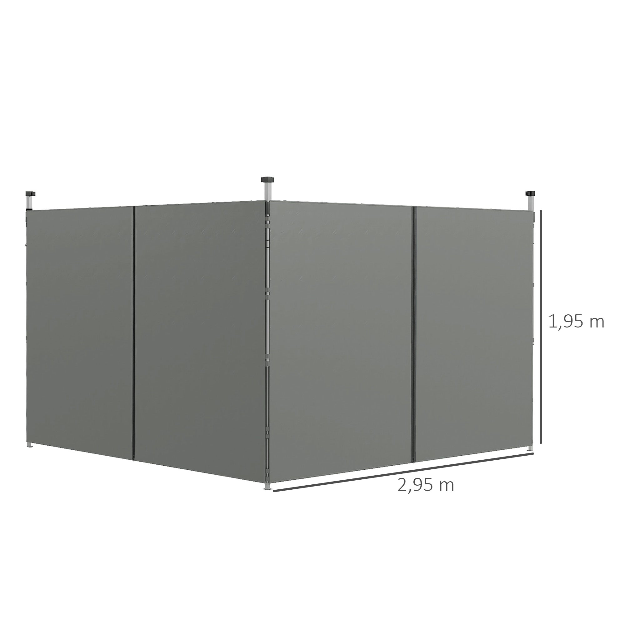 Replacement Side Panels for Gazebo 3 x 3 or 3 x 6 m 2 pieces Dark Grey
