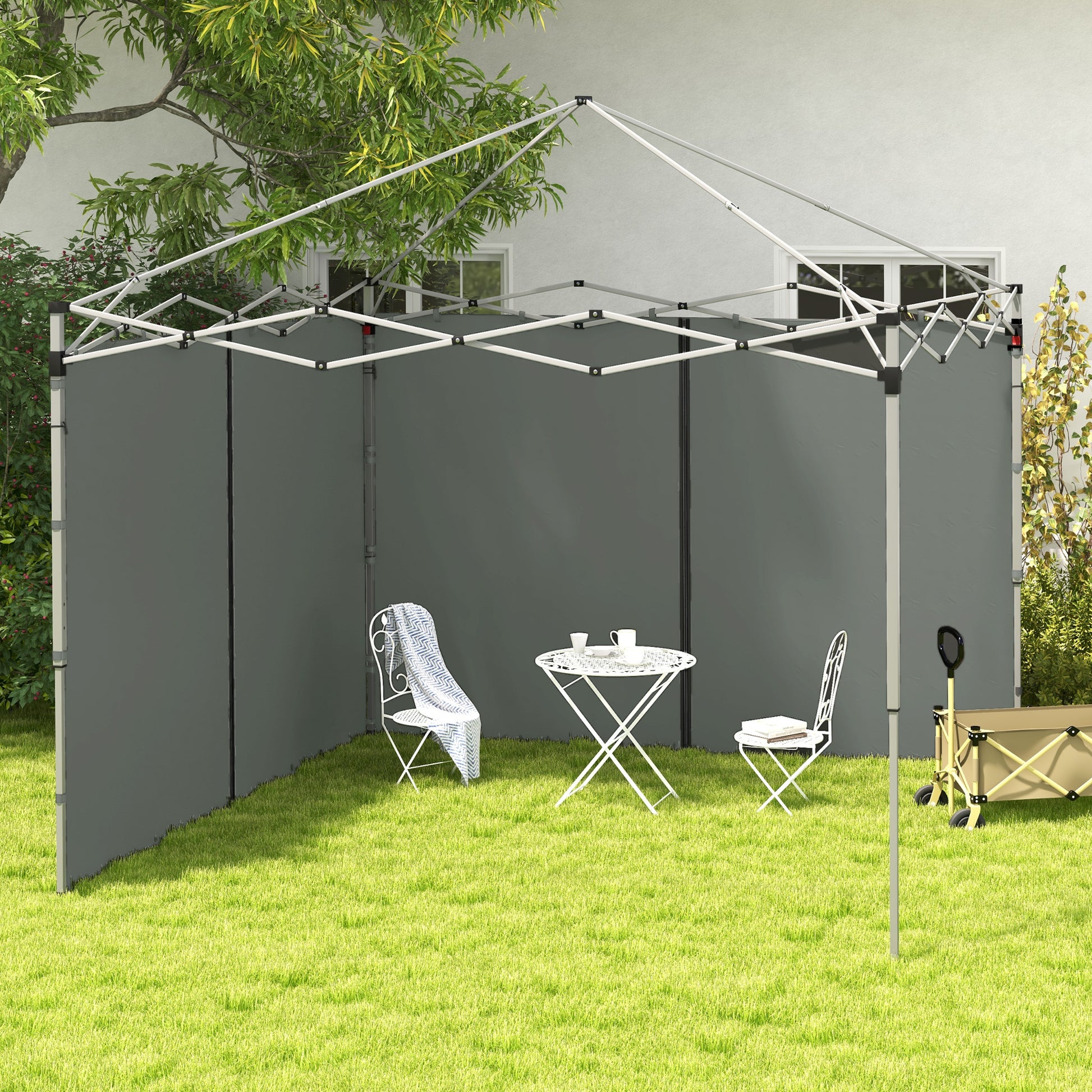 Replacement Side Panels for Gazebo 3 x 3 or 3 x 6 m 2 pieces Dark Grey