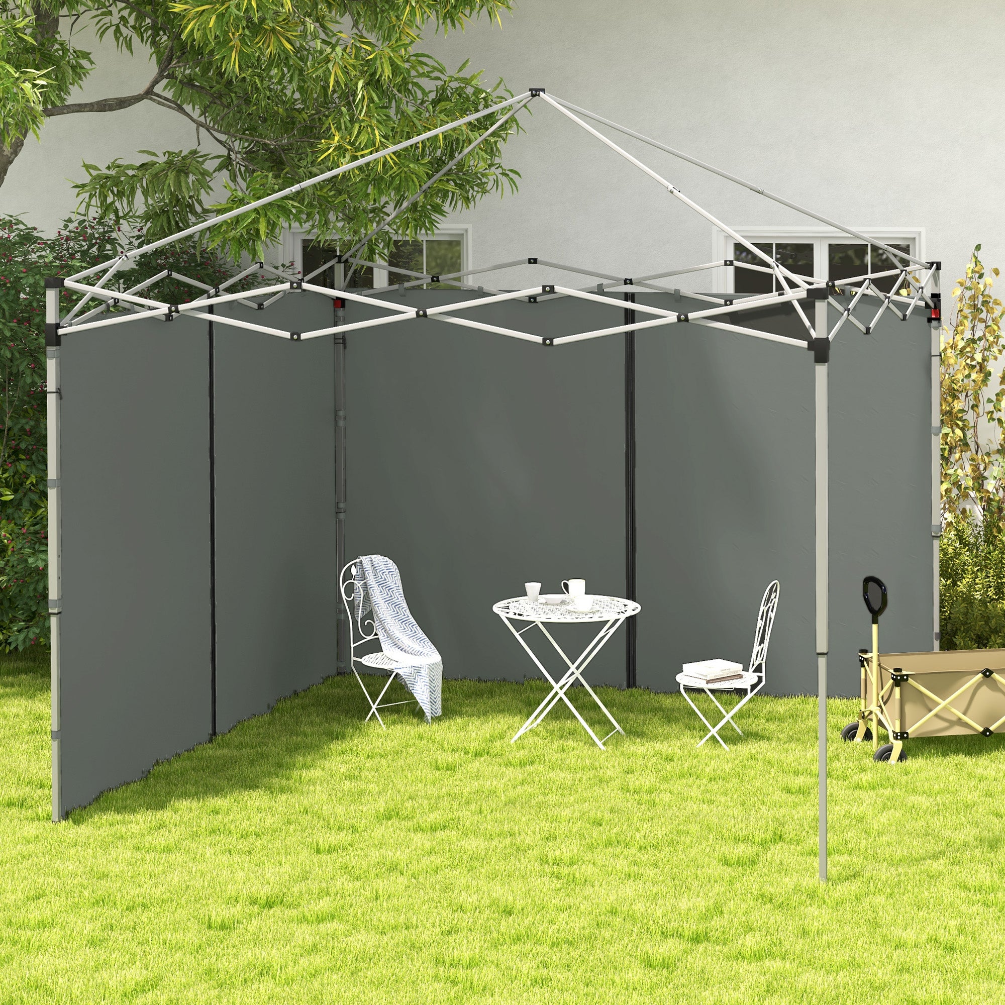 Replacement Side Panels for Gazebo 3 x 3 or 3 x 6 m 2 pieces Dark Grey