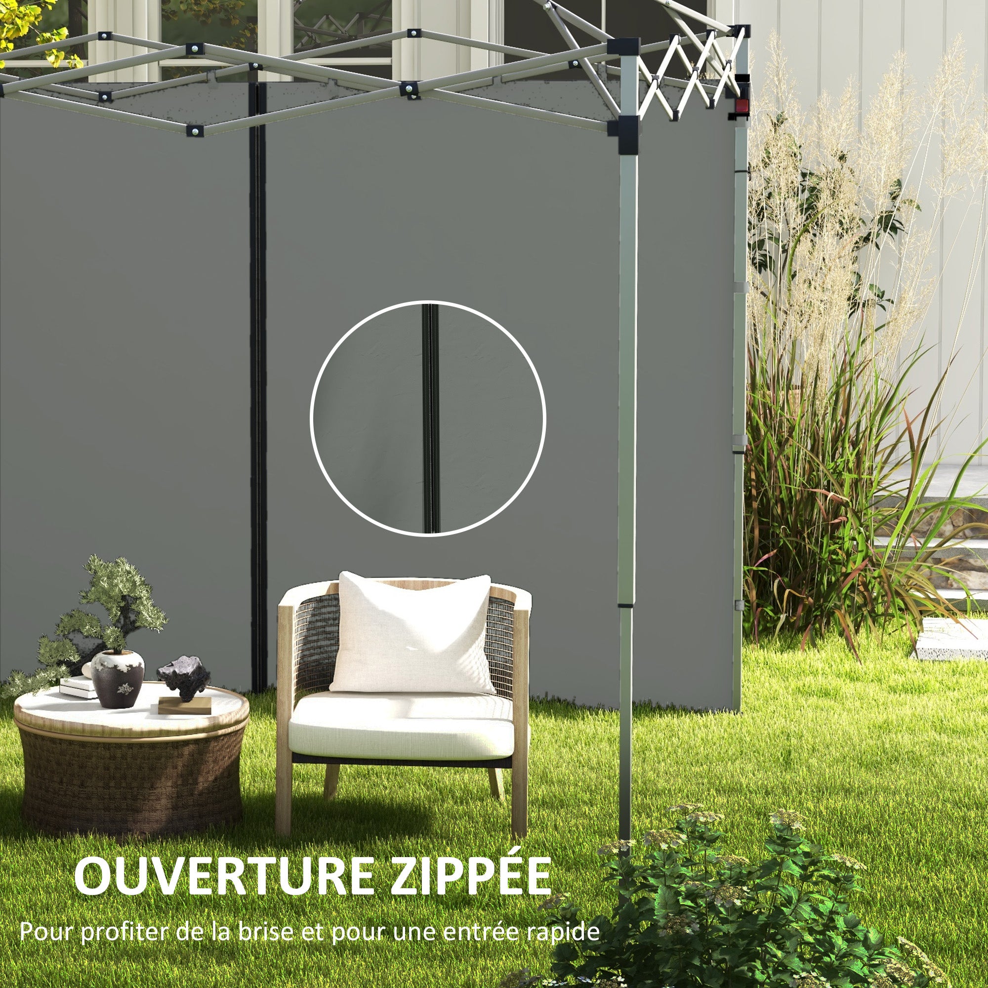 Replacement Side Panels for Gazebo 3 x 3 or 3 x 6 m 2 pieces Dark Grey