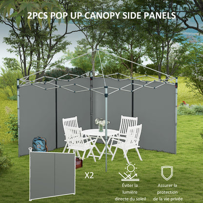 Replacement Side Panels for Gazebo 3 x 3 or 3 x 6 m 2 pieces Dark Grey