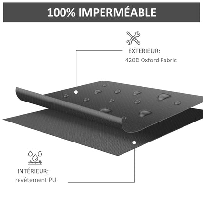 Waterproof Protective Cover Corner Garden Sofa 420D Oxford Fabric Outdoor Waterproof UV-resistant Cover 250W x 250D x 79H cm, Black