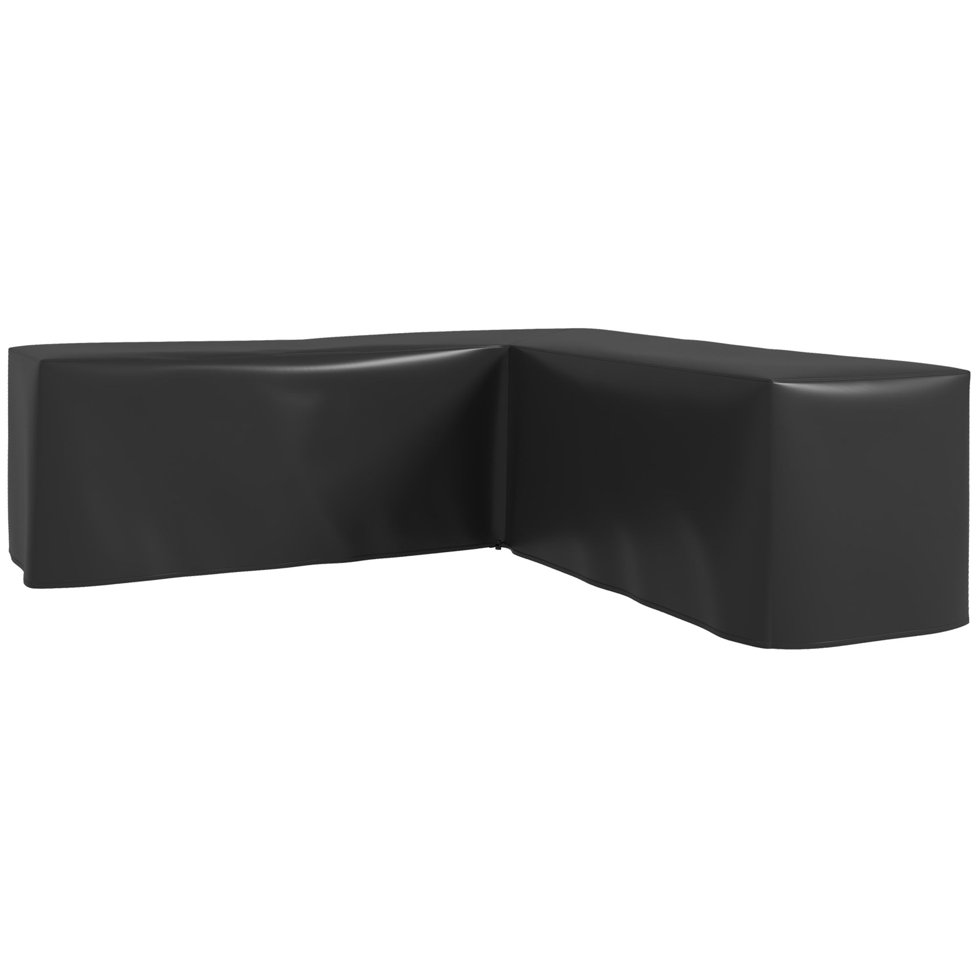Waterproof Protective Cover Corner Garden Sofa 420D Oxford Fabric Outdoor Waterproof UV-resistant Cover 250W x 250D x 79H cm, Black