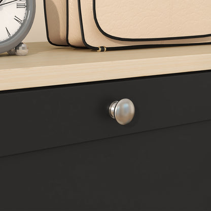 Narrow Shoe Cabinet with 3 Flip-Down Doors Shoe Storage Entryway Shoe Rack with Adjustable Shelves for 18 Pairs of Shoes for Hallway Small Spaces 60x23.5x115 cm Black