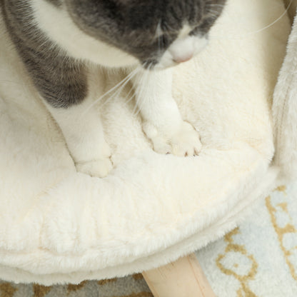 Dog Sofa Dog Couch with Cushion, Wooden Legs, Washable Pet Bed Elevated Pet Sofa Cat Sofa for Small Dogs, 40.5 x 40.5 x 33 cm Cream White