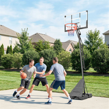 SPORTNOW Portable Outdoor Basketball Hoop — Adjustable Height 2.45–3.05 m (8.0–10.0 ft), Wheels, Fillable Base, Shatterproof Backboard & Ball-Return — For Teens & Adults