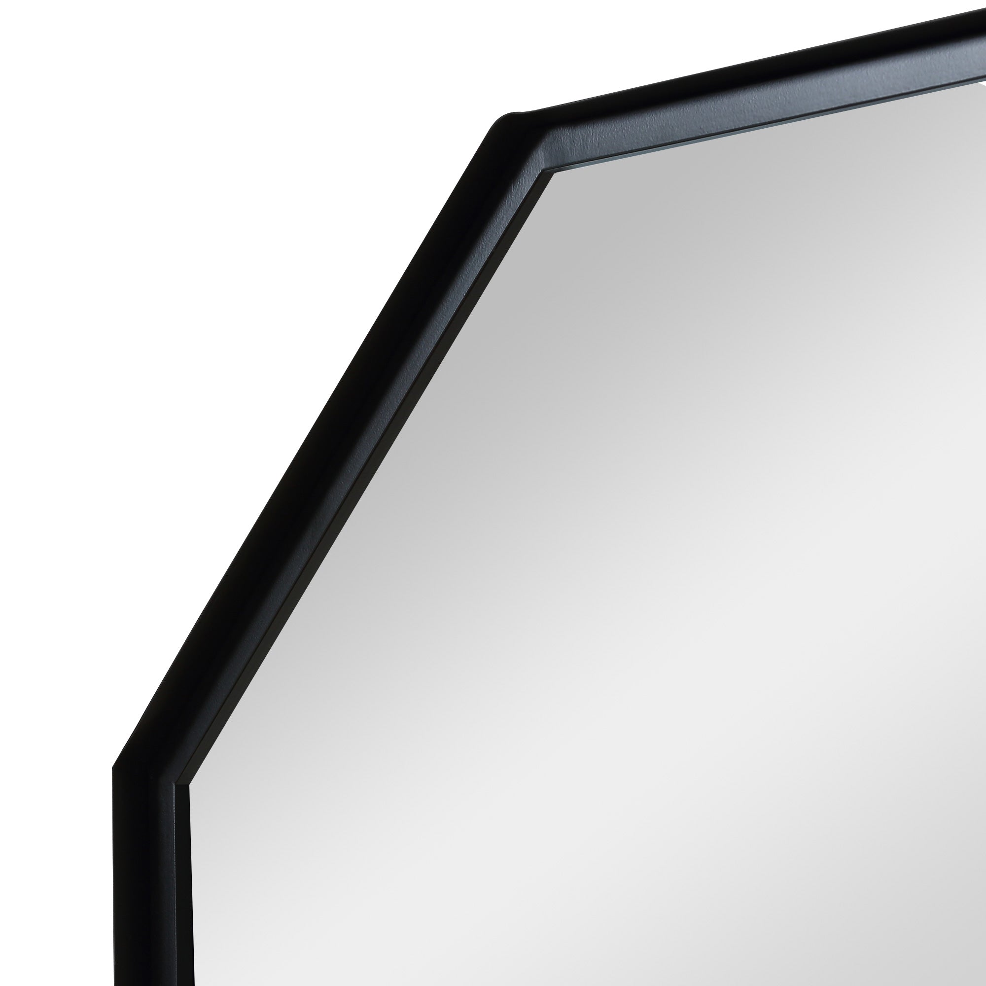 Decorative Wall Mirror 61x61 cm Octagonal Mirror with Storage Shelf for Living Room Bedroom Entryway Black