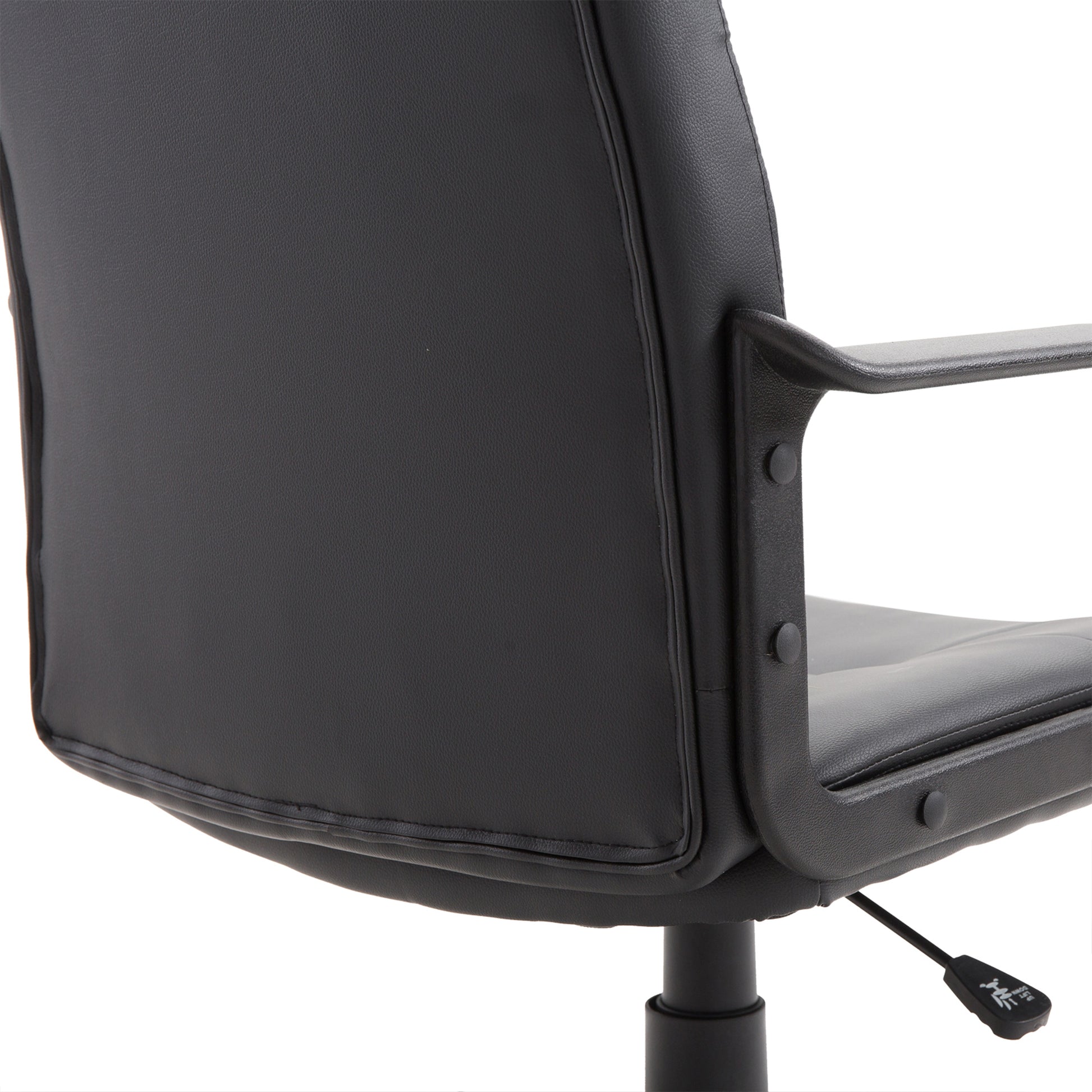 Ergonomic and Swivel Office Chair, Office Armchair with Adjustable Height in Faux Leather 60x60x94-103cm Black