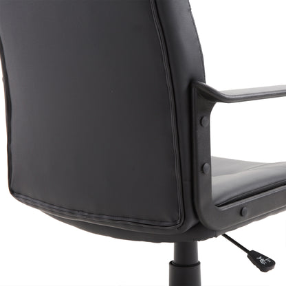 Ergonomic and Swivel Office Chair, Office Armchair with Adjustable Height in Faux Leather 60x60x94-103cm Black