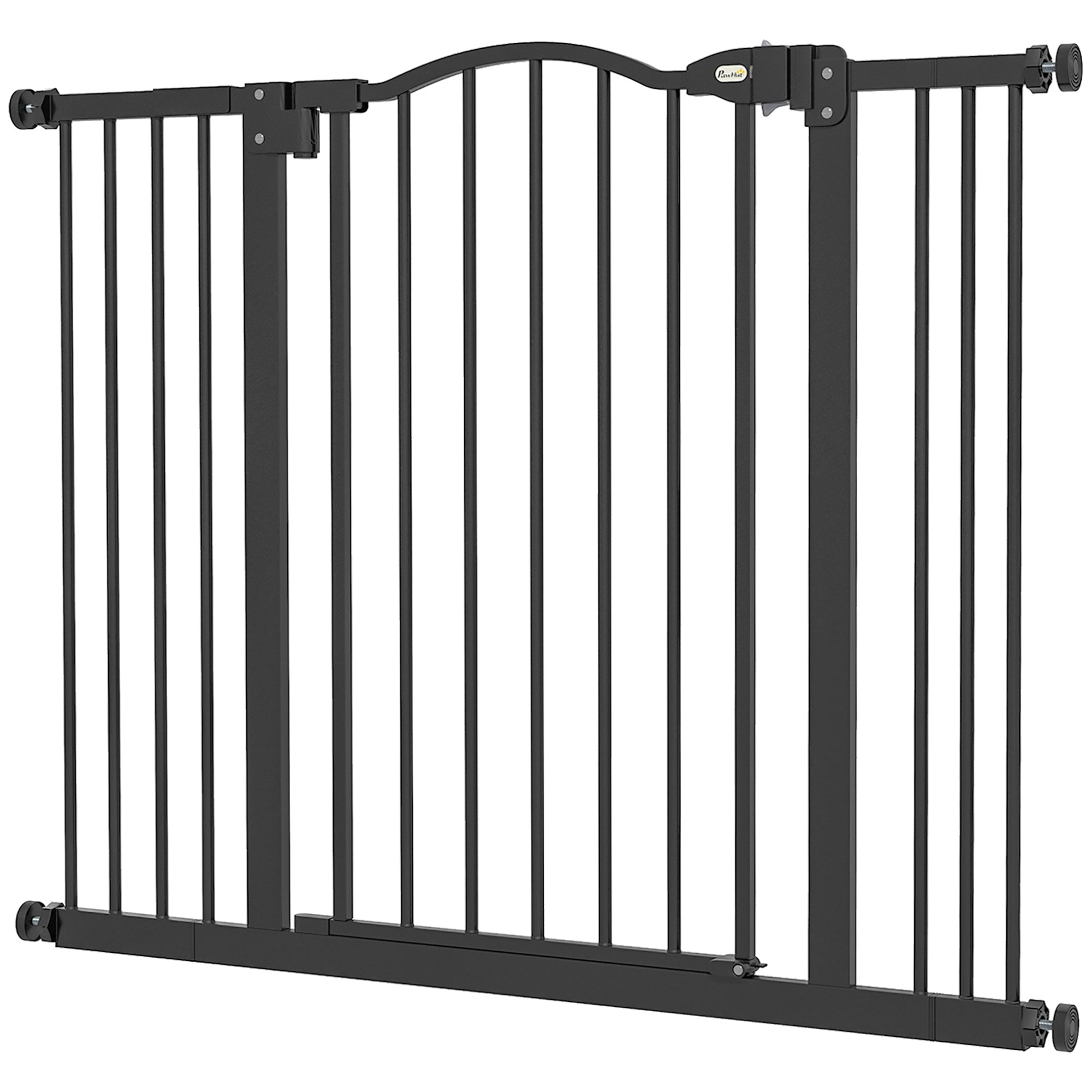 78 cm Indoor Dog Gate, Safety Dog Gate, Extendable Dog Barrier Gate 74-100 cm with Double Lock and Auto Close for Stairs and Door, Black
