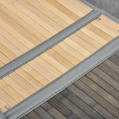 Bamboo Laundry Basket with 100L Capacity Laundry Hamper with Flip Lid and Removable 2-Compartment Bag 62.5x37x60.5 cm Gray and Natural