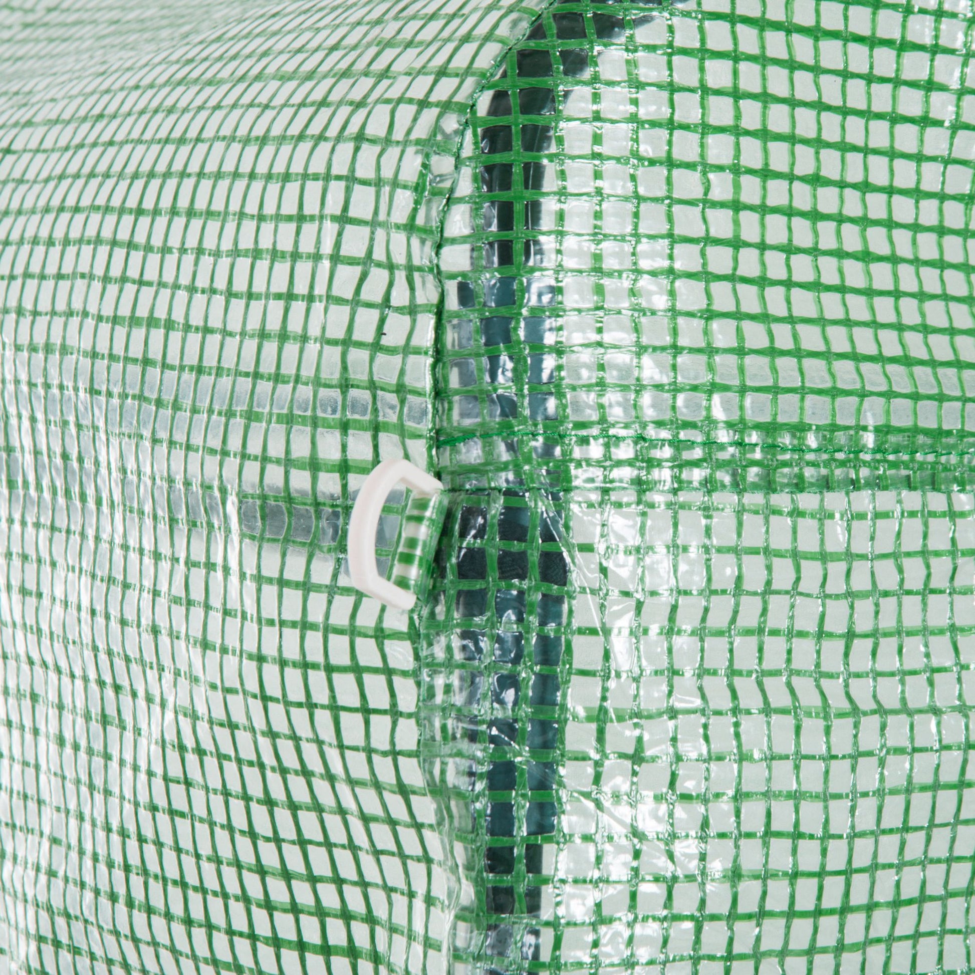 Garden Tunnel Greenhouse Wintering Greenhouse Ground Area 4.5 m² Dimensions 3L x 1.5W x 2H m Reinforced Tubular Frame Zippered Door 2 Roll-Up Windows Green