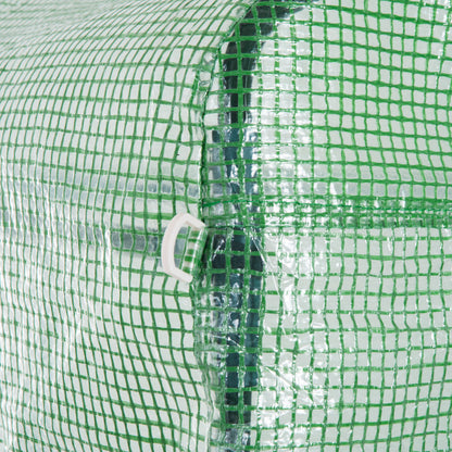 Garden Tunnel Greenhouse Wintering Greenhouse Ground Area 4.5 m² Dimensions 3L x 1.5W x 2H m Reinforced Tubular Frame Zippered Door 2 Roll-Up Windows Green