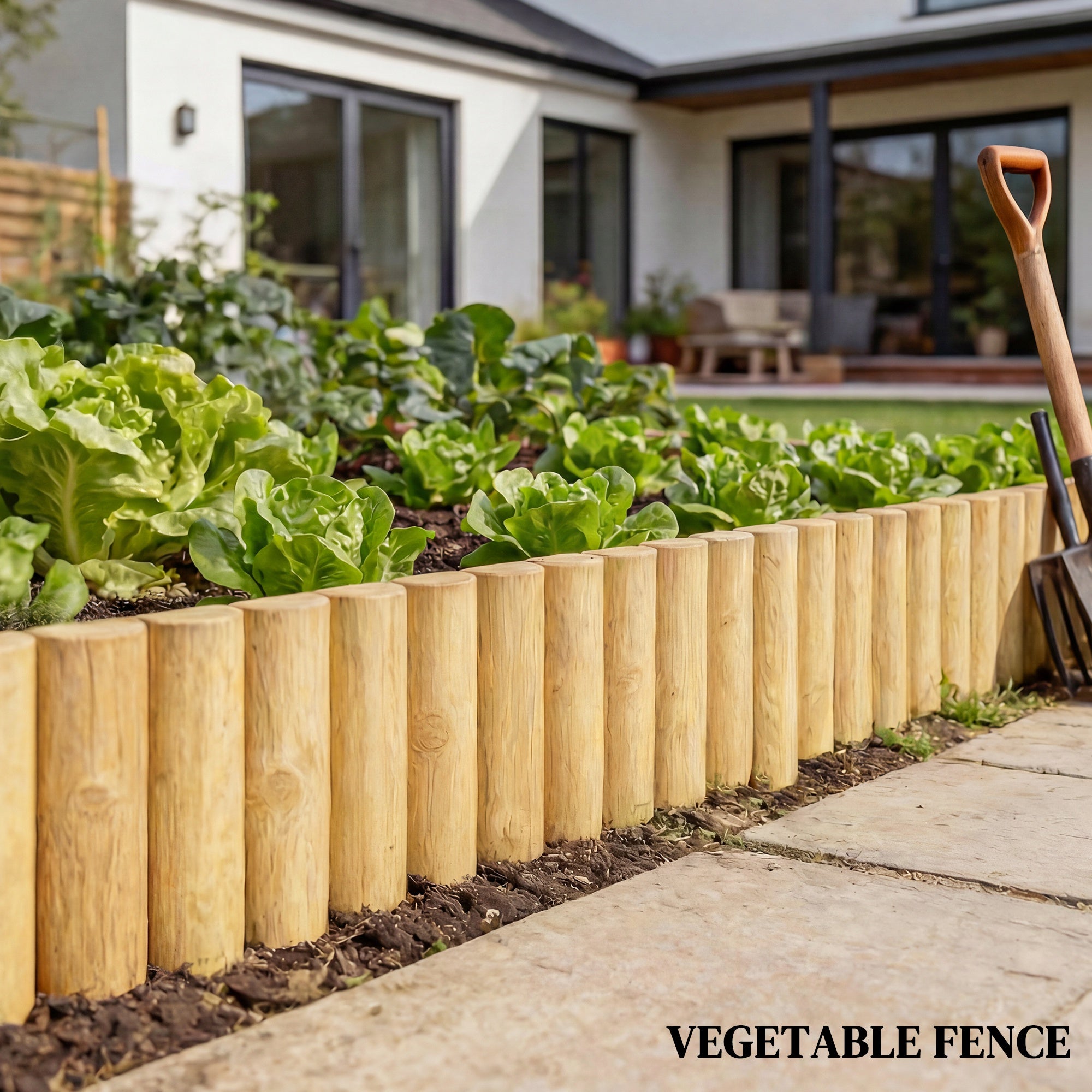 Wooden Garden Fence 69.3 x 11.8 in — Fence Panels, Pet Barrier, Landscape Border for Flowerbeds, Natural Wood