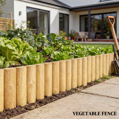 Wooden Garden Fence 69.3 x 11.8 in — Fence Panels, Pet Barrier, Landscape Border for Flowerbeds, Natural Wood