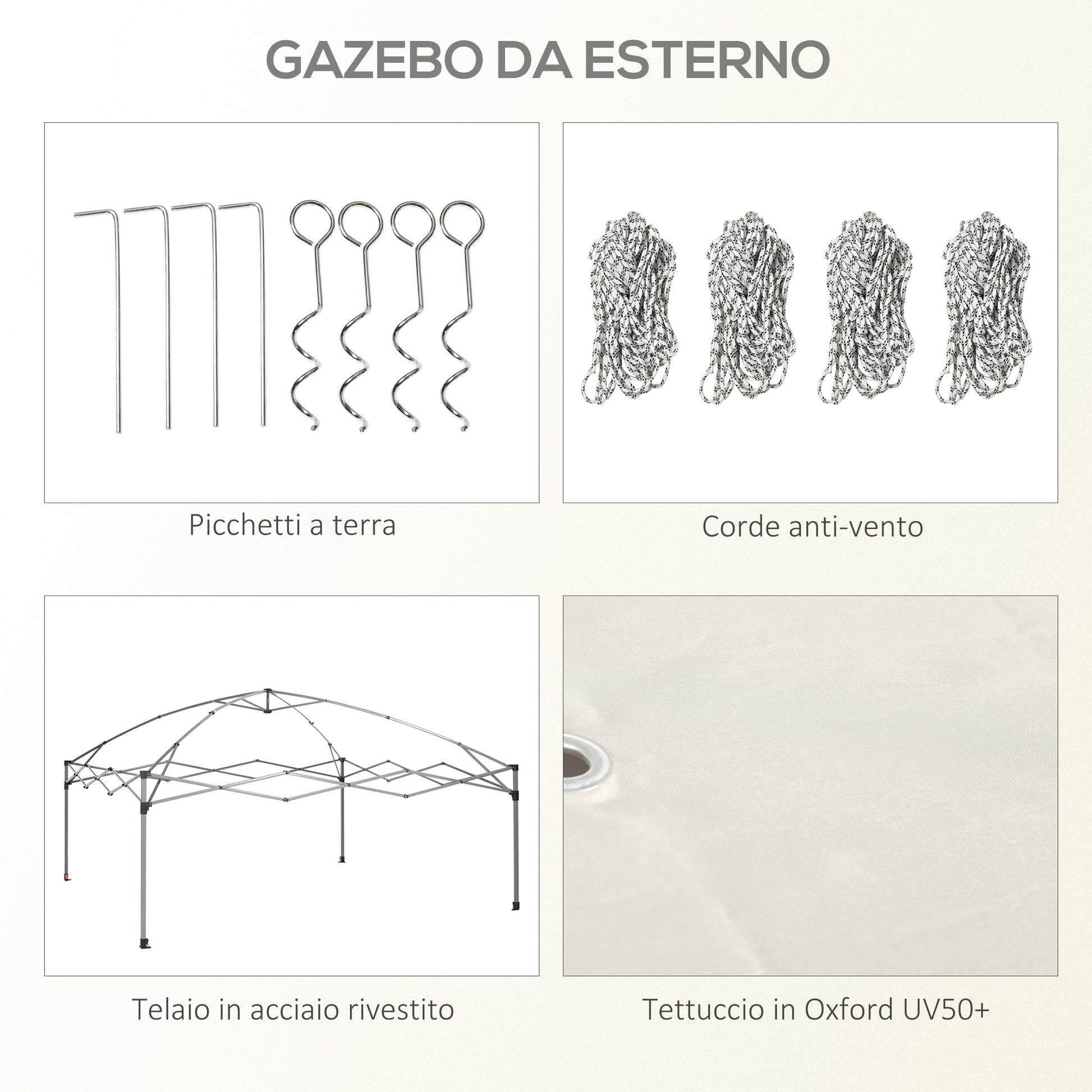 Pop-up Folding Garden Gazebo 3x3m with Mosquito Net and Wheels Carry Bag, UV50+, Cream Color