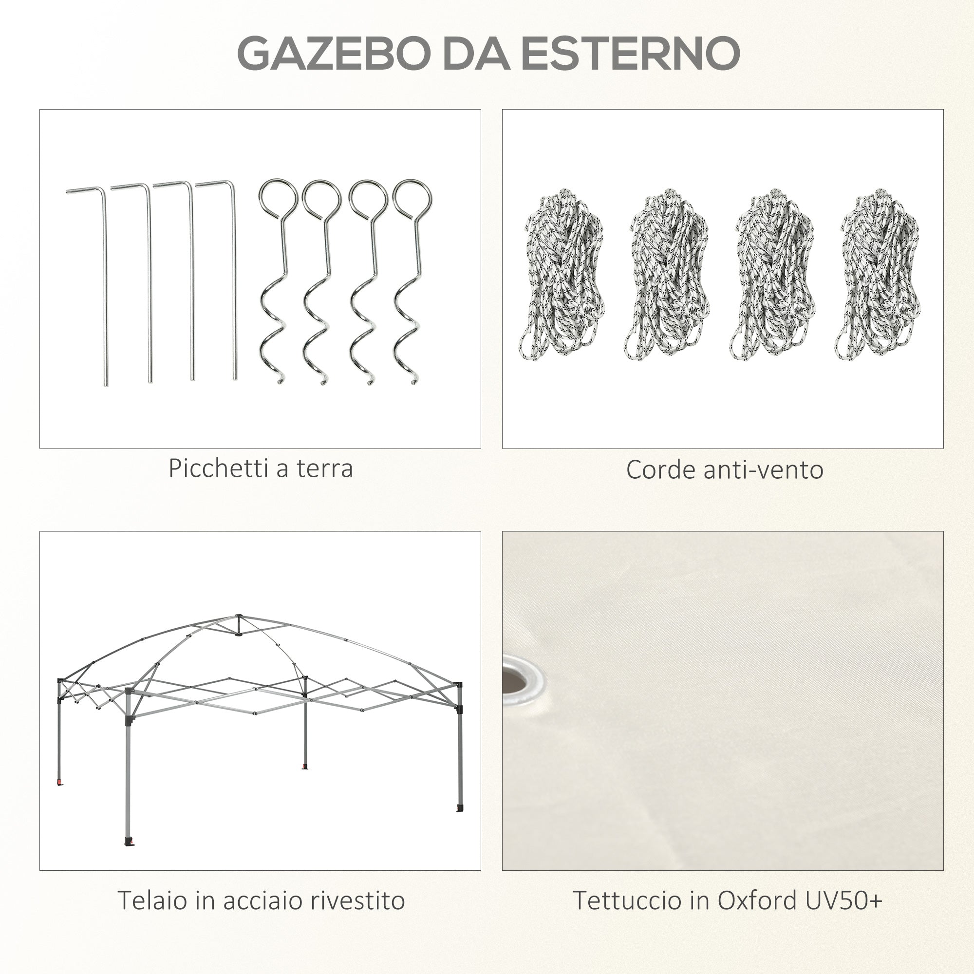Pop-up Folding Garden Gazebo 3x3m with Mosquito Net and Wheels Carry Bag, UV50+, Cream Color